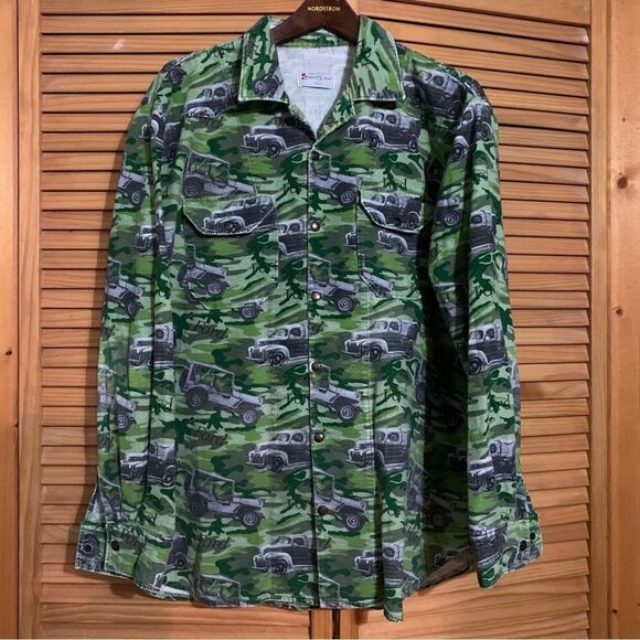 Vintage Camo Ford Truck Button Up Flannel Large - Picture 1 of 5